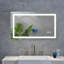Miroir de salle de bain à DEL avec avant et rétroéclairage, miroir de meuble-lavabo mural, anti-buée, mémoire, 3 couleurs, réglable en continu-815682845