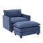 Fauteuil d'appoint rembourré avec repose-pieds Redenius Boucle-107084442