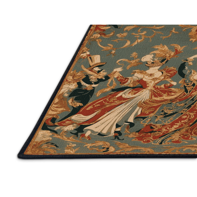 Tapis brun français lavable à la machine, Rond 6 pi