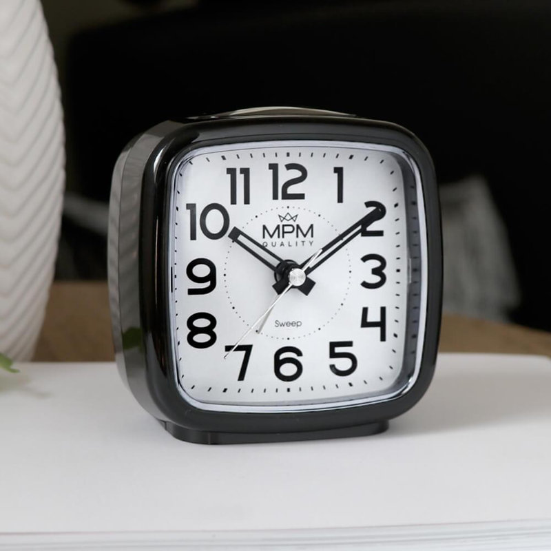 Quartz movement / Crystal Alarm Clock, Black
