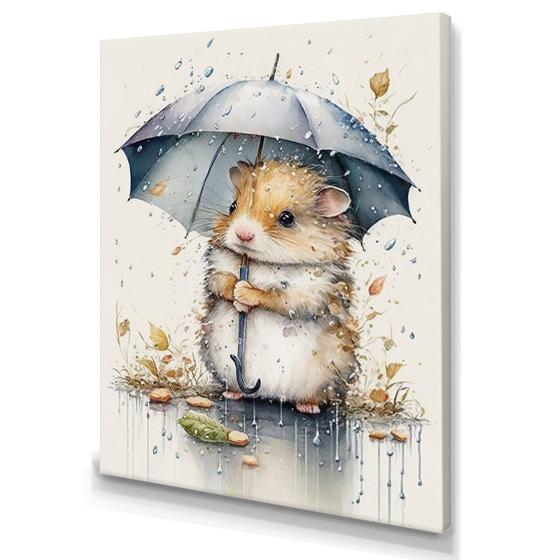 Parasol Hamster Rainy Day, H 20 po x l 12 po x P 1 po, Toile tendue