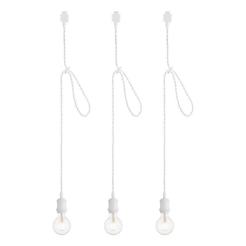 H Type Track Lighting Pendant with E26 Socket Cord Adjustable 4 feet, White