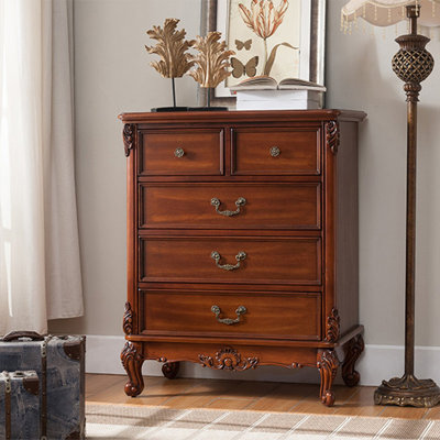 Buffet décoratif cerisier en bois massif