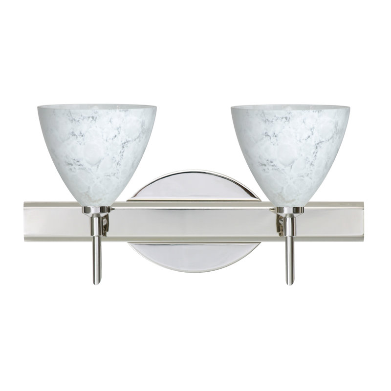 Éclairage pour meuble-lavabo 2 lumières Mia, Nickel satiné, Carrera, Incandescent