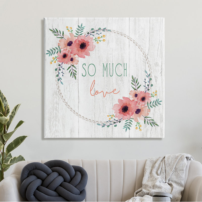 So So Love - Art textuel, H 24 po x l 24 po, Toile tendue