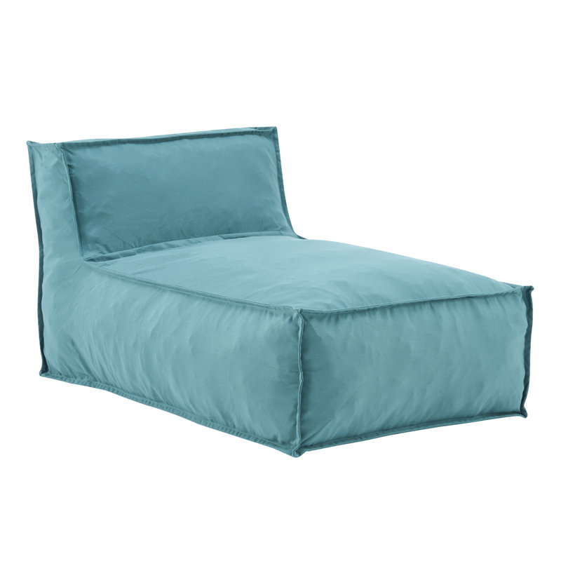 Brody Outdoor Bean Bag Lounge Chair With Removable Cover, Teal Polyester