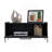15" High Minimalistic Coffe Table With Pull Down Cabinet And Open Shelf-788182144