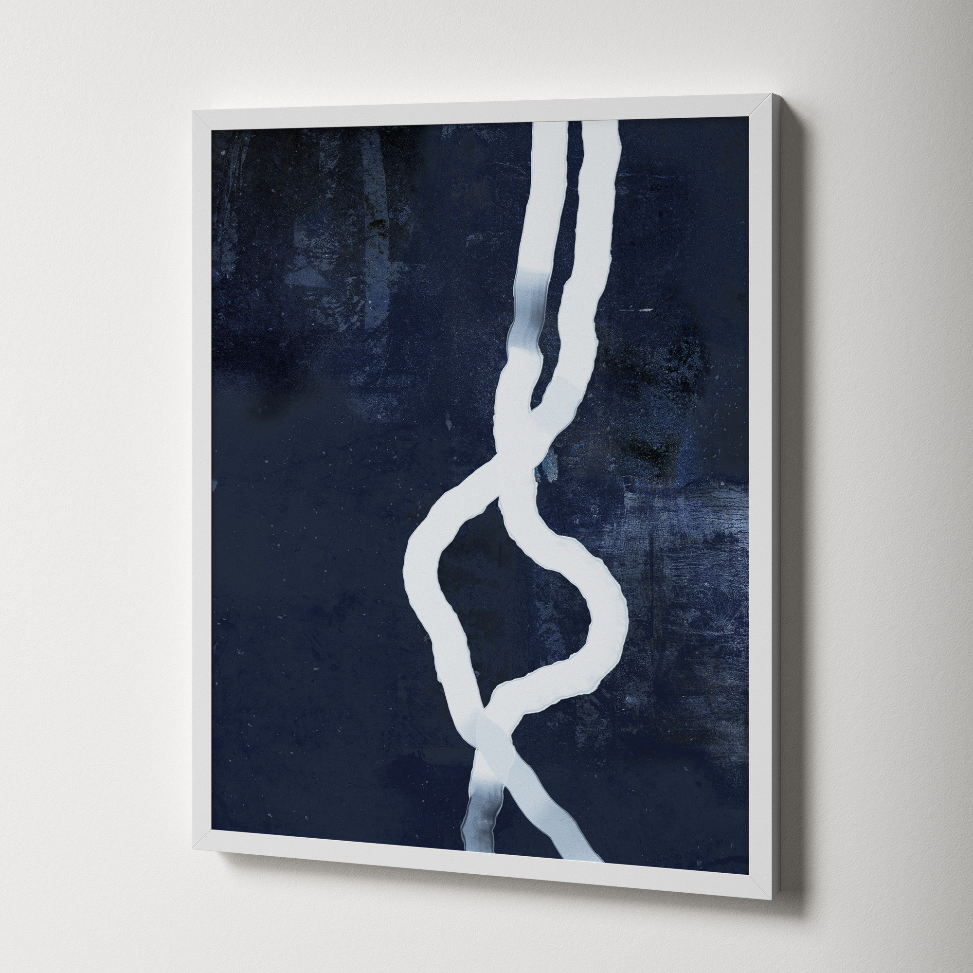 White Rope 3 by Jacques Pilon, 25" H x 20" W, White