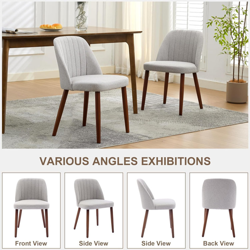 Upholstered Dining Chair, Gray, Gray, 8