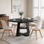 Montford Round Extendable Modern Kitchen Dining Table Set With 32.8"H Dining Chair-1887579853-1887579854
