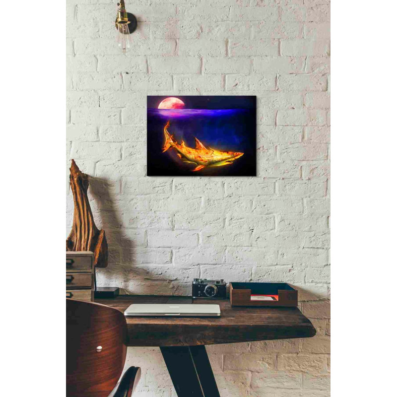 «Mako Shark» par Michael StewArt, art mural sur toile, H 12 po x l 16 po x P 0,75 po