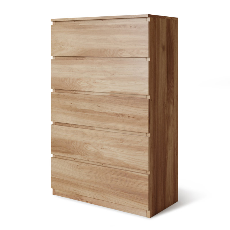 Baptistine 70cm W 5 - Drawer Chest of Drawers, Oak