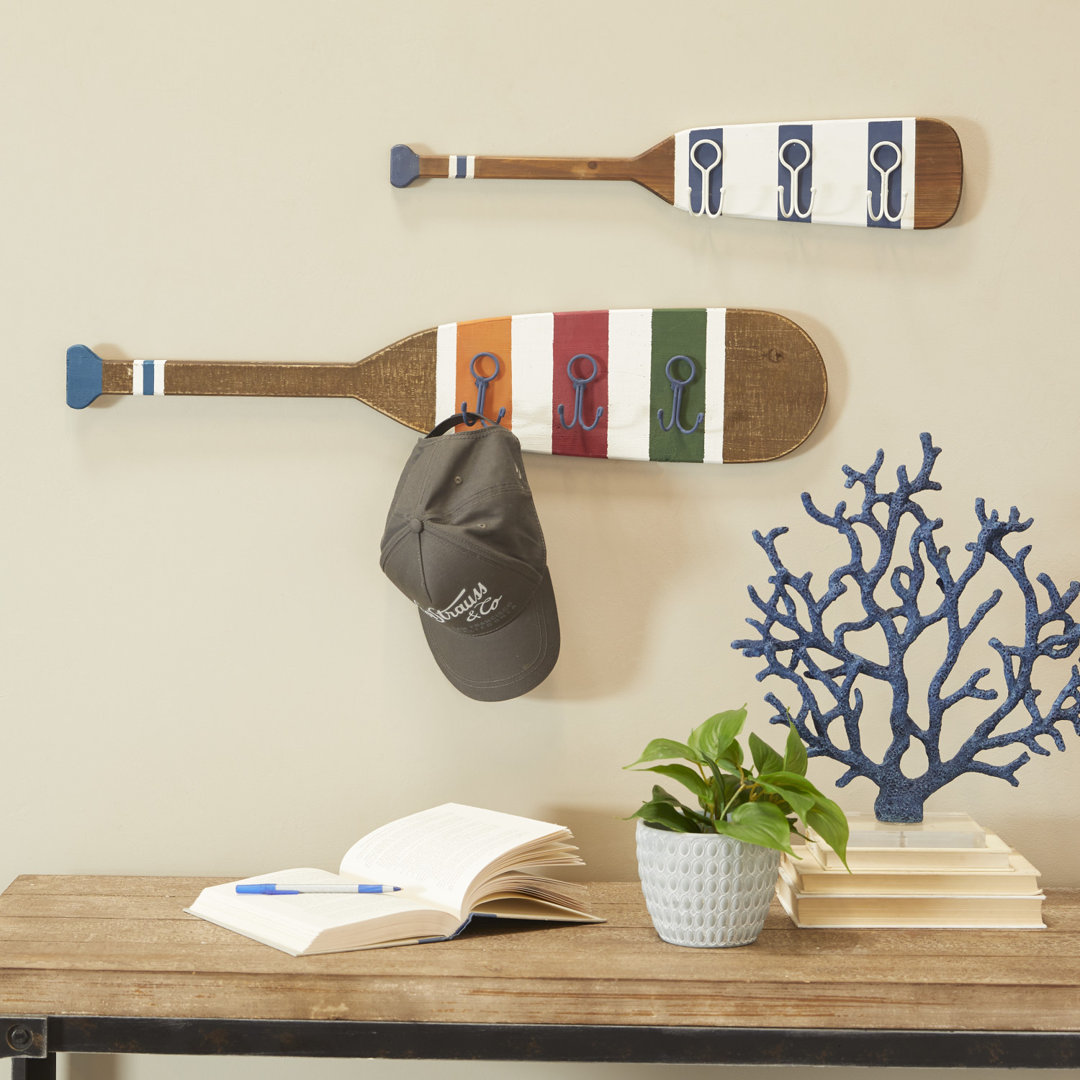 Turbeville Wall 6 - Hook Wall Mounted Coat Rack (Set of 2) Beachcrest Home™