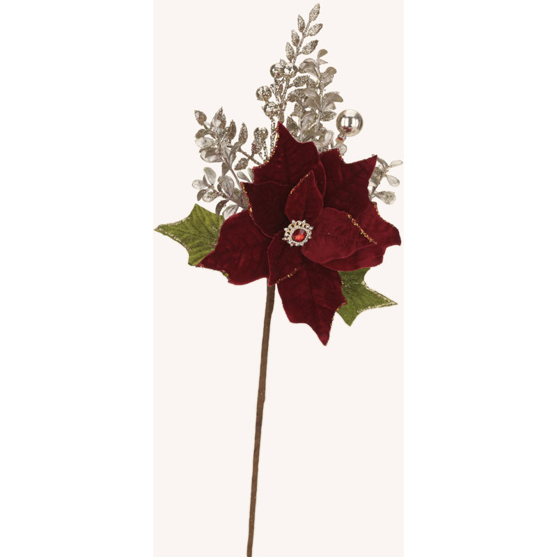 Spring Multi Jeweled Poinsettia 26" Stem
