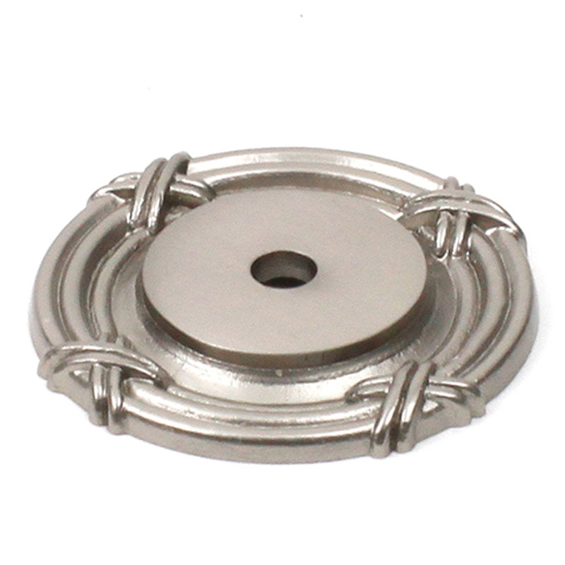 Georgian Traditional Knob Backplate, Satin Nickel