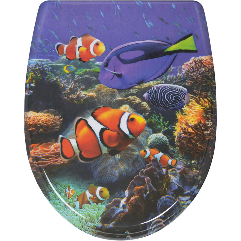 O-Shape Soft-Close Toilet Seat With Quick-Release Function And Decorative Motif, Top Or Bottom Mounting, 175Kg Load Capacity