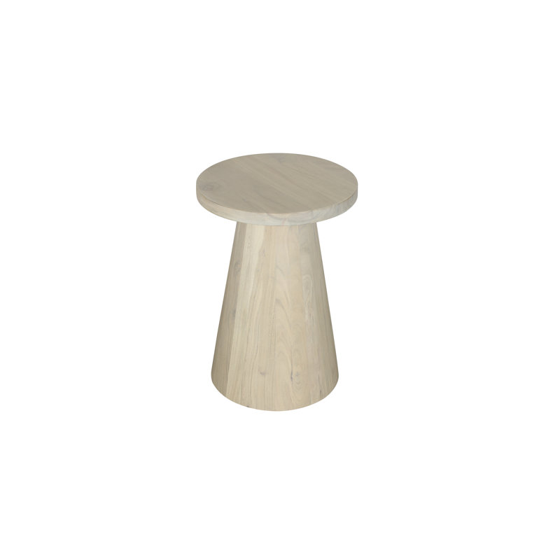 Tam Solid Wood End Table, White
