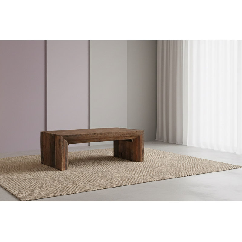 Table basse en bois naturel H 16 po L 48 po