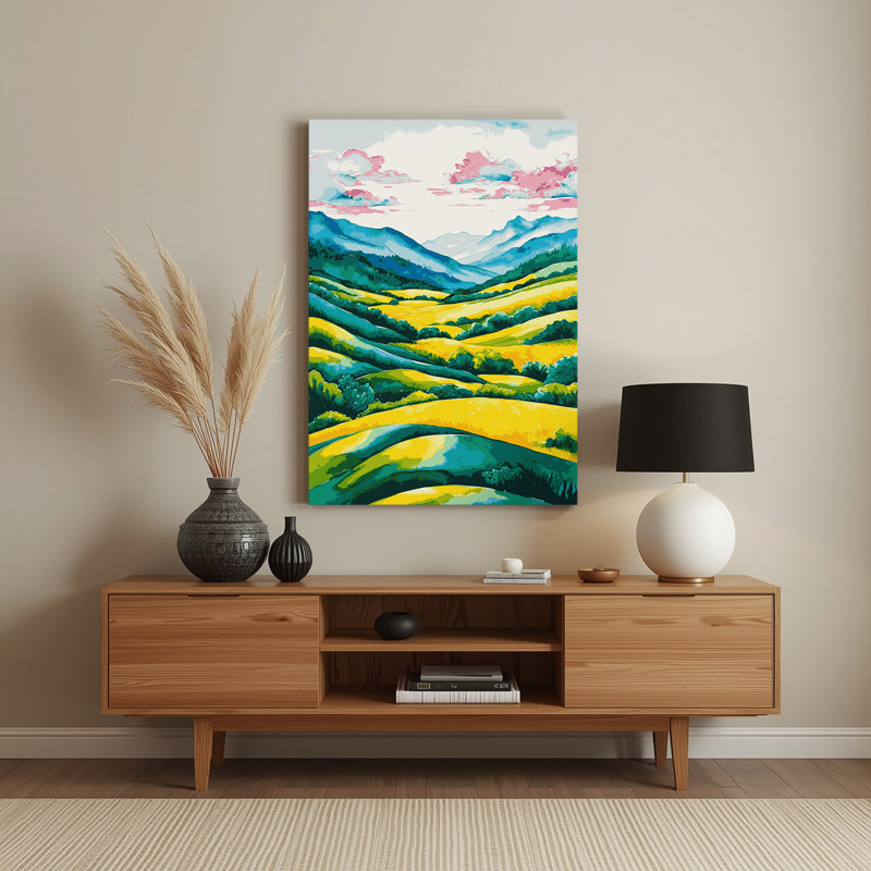 «Watercolor Landscape 21», art mural en métal bleu, H 14 po x l 11 po