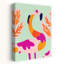 Vibrant Flamingo Leaves Abstract Colorful Playful Bird Flamingo Nature Plant Wall Art Print 1 Piece Wrapped Canvas Wall Art-1955997233