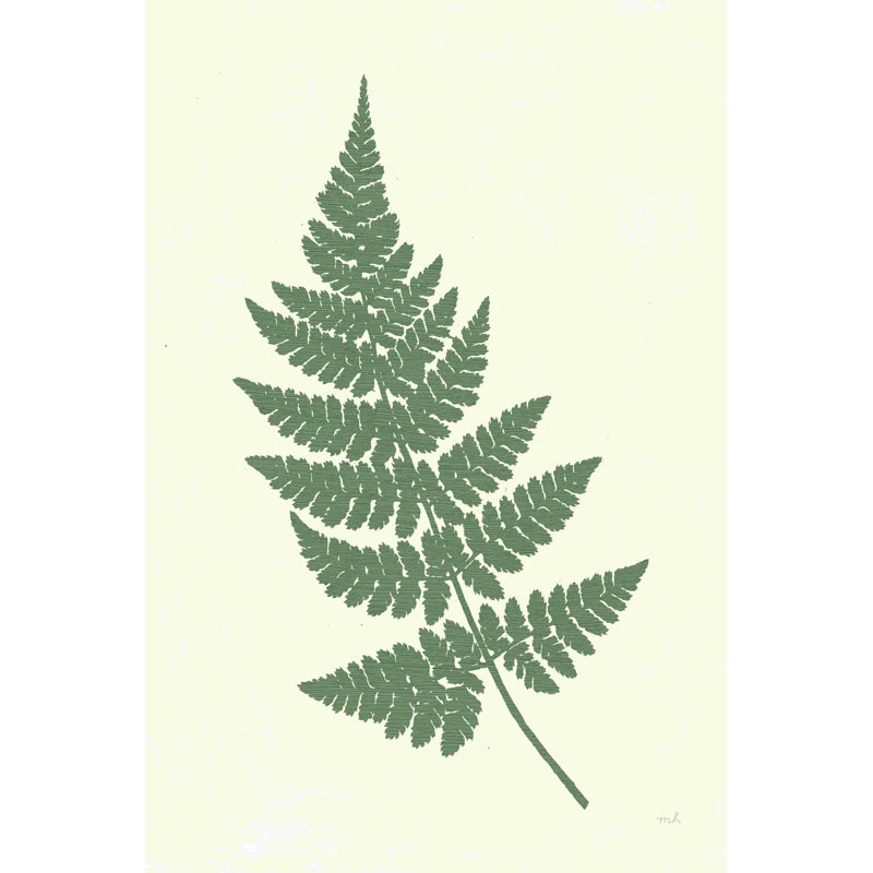 «Forest Shadows I Green on Cream Crop» par Moira Hershey - peinture sur toile tendue, H 48 po x l 32 po, Non