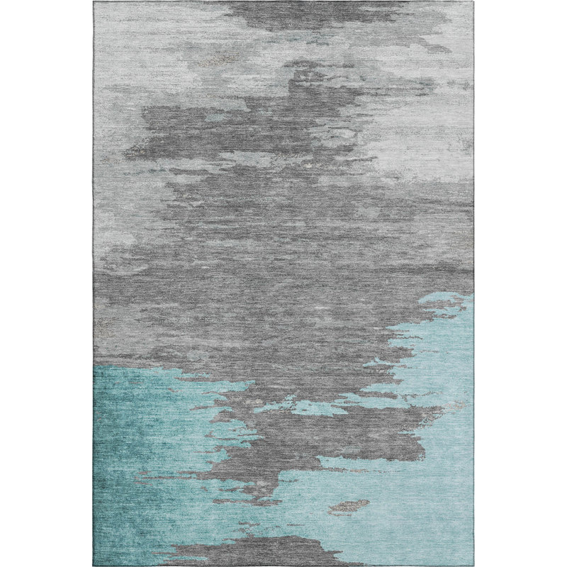 Premium Machine Washable Ansley Abstract Rug, Rectangle 2'6" x 3'10"