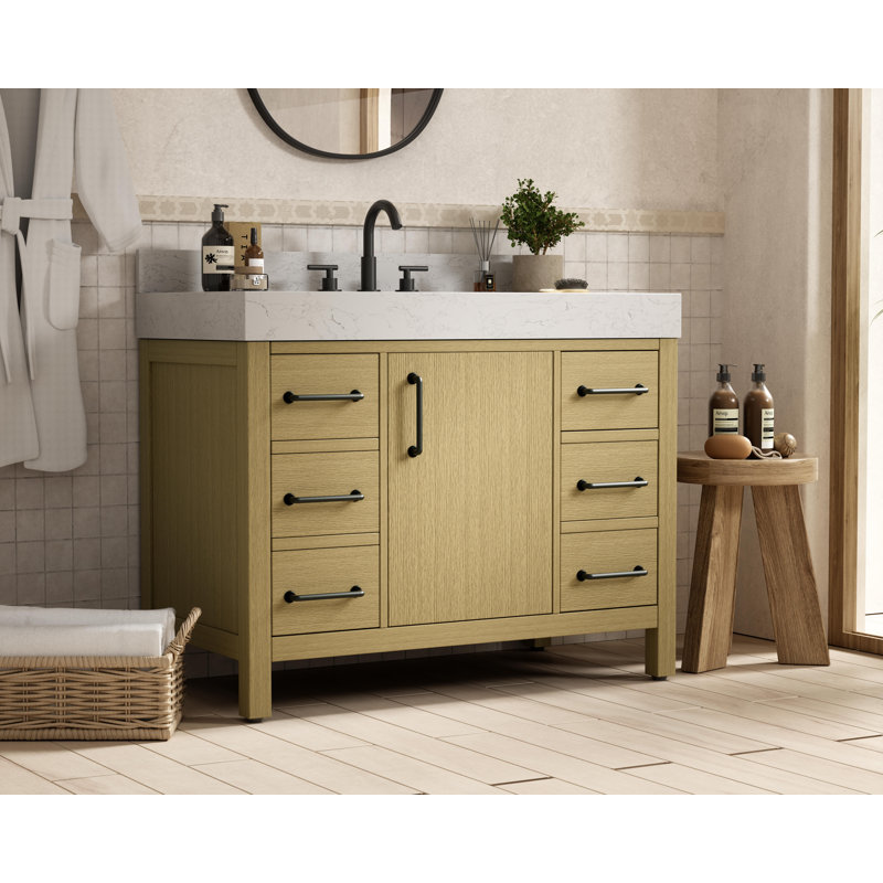 Meuble-lavabo simple 42 po_Traditional_VF60642-BS, Brun miel