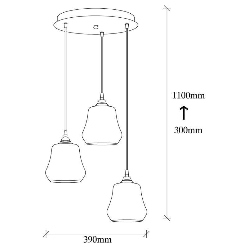 Luminaire suspendu en grappe à 3 lumières Priceville