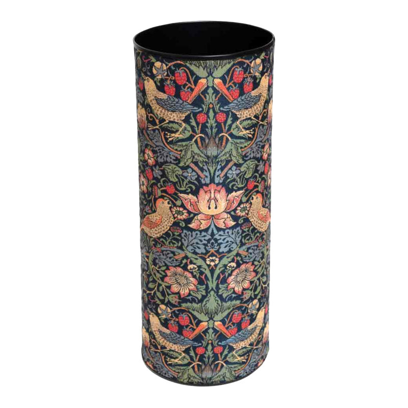 Strawberry Thief Tapestry Umbrella Stand , Black Floral, 60cmH x 22cmW