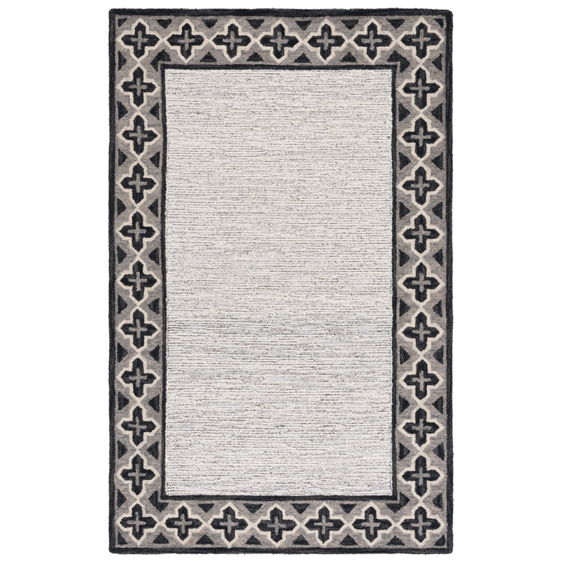 Pine 501 Hand Tufted Wool Pile Geometric Rug, Rectangle 5' x 8'