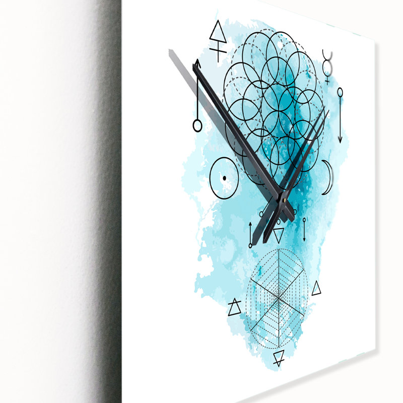 Symbole de l'alchimie et de la géométrie sacrée I - Horloge murale bohémienne et éclectique, Très grand