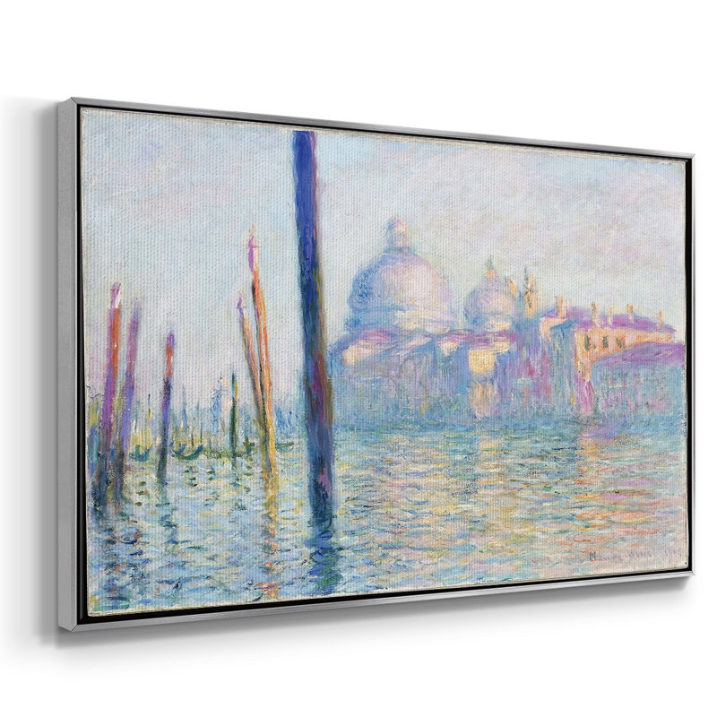 Le Grand Canal à Venise, 1908 01, H 27 po x l 41 po x P 2 po, Toile encadrée argentée avec coins fermés