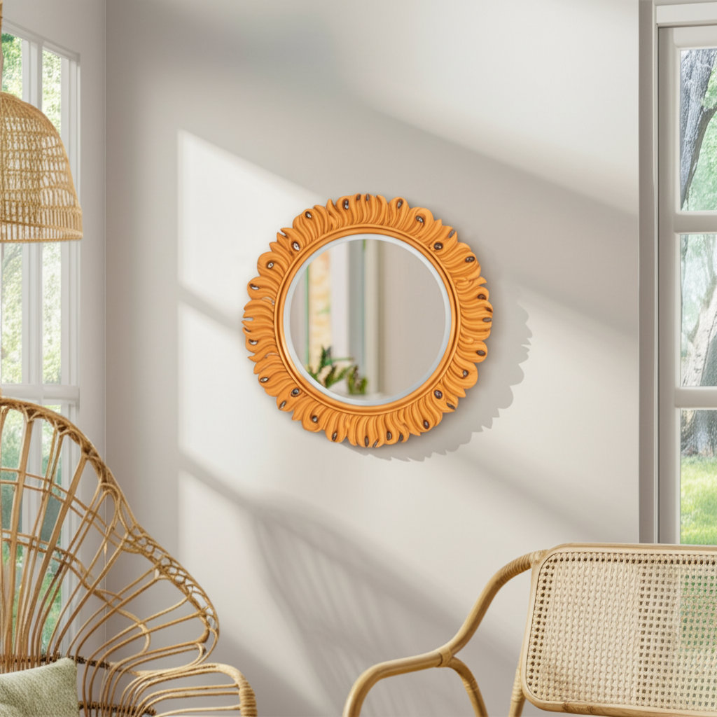 El Castillo Sun Mirror Hunter Green, Orange