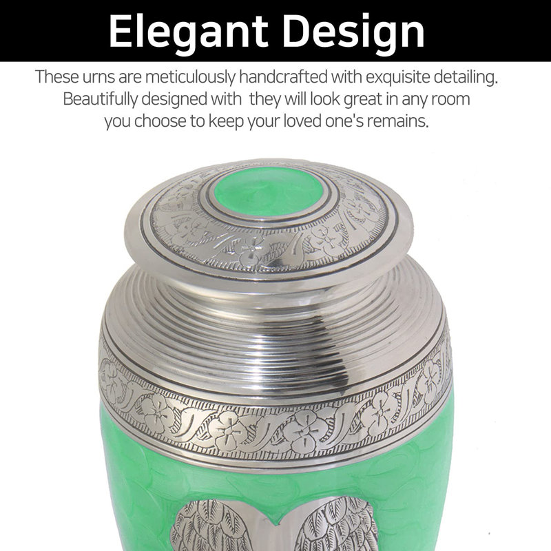 Astoria Grand Cremation Urn for Human Ashes for Adults, Funeral Burial Handcrafted Decorative Urns with Velvet Bag for Easy Preservation and Portability [Wing]