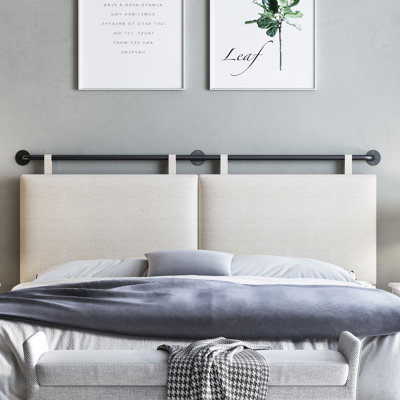 Upholstered King 100% Linen Panel Headboard