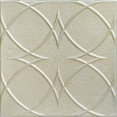 Circles and Stars 1.6 ft. x 1.6 ft. Polystyrene Glue-up Ceiling Tile