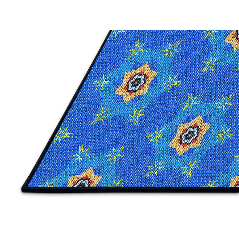Tapis bleu / rouge Power Loom, Rectangle 3 pi x 5 pi