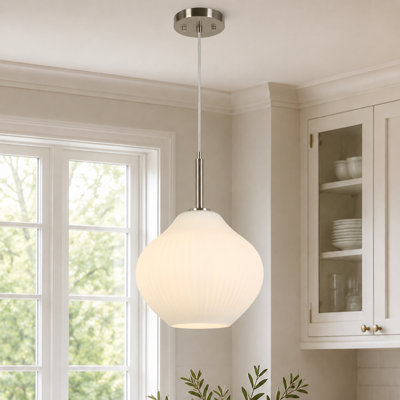 Luminaire suspendu moderne en verre nervuré Jonny