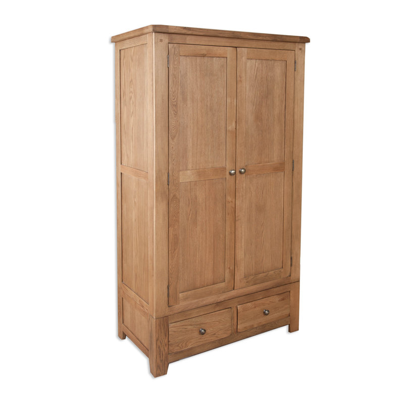 Latimer 2 Door Solid + Manufactured Wood Wardrobe