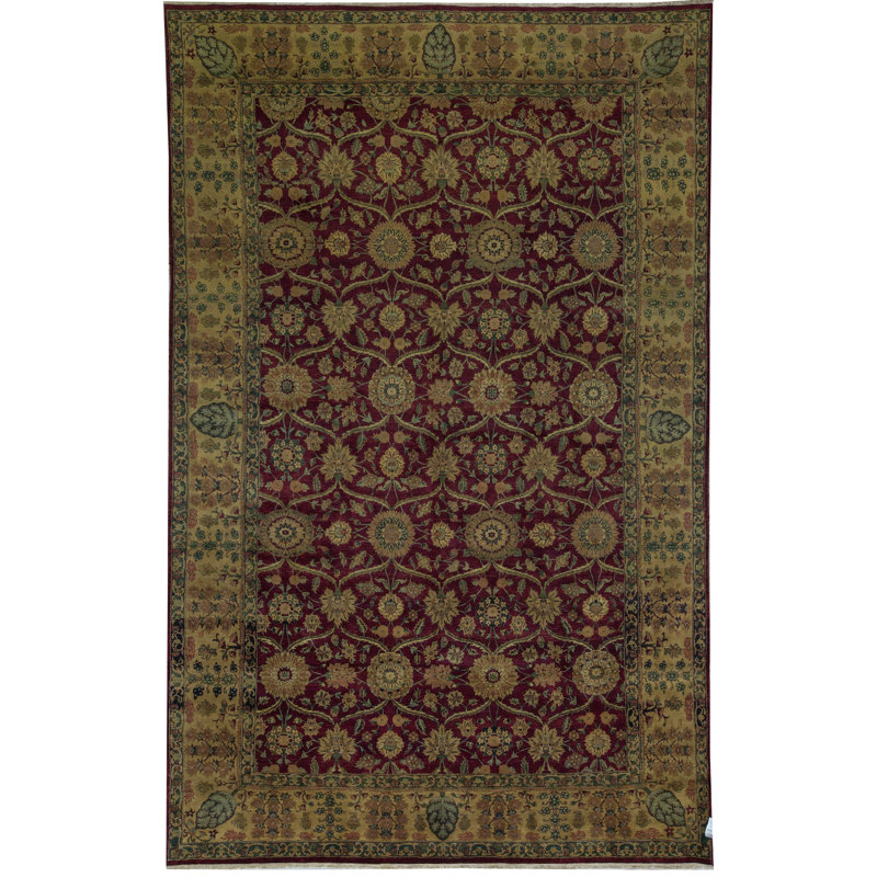Tapis brun et doré de haute qualité noué à la main