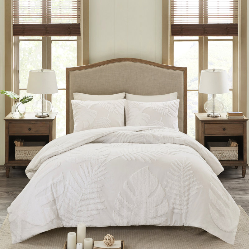 Housse de couette en chenille de coton 3 pièces pour très grand lit / très grand lit