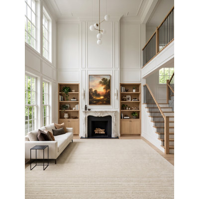 Akash Hand Tufted Rectangle Indoor Area Rug in Ivory