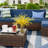 Angeli 8 Person Rattan Seating Group with Fire Pit Table, Coffee Table-932540225