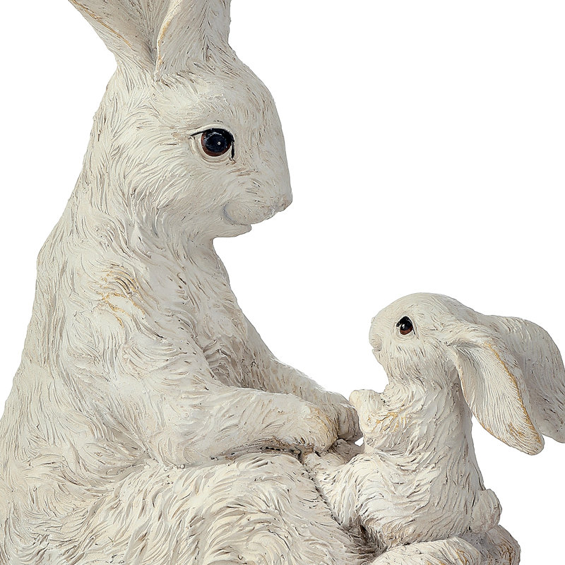 Lapin en résine 8,5 po avec enfant