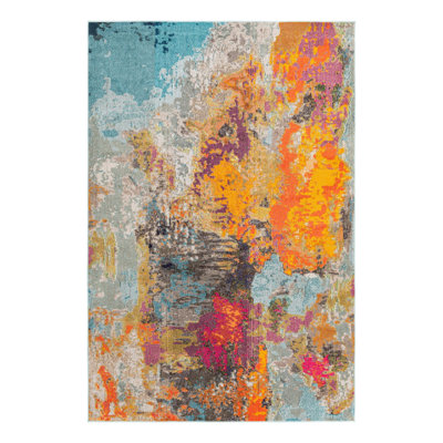Washable Abstract Indoor Rug