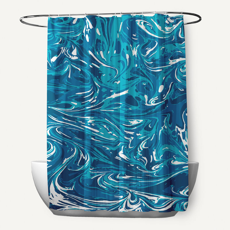 Rideau de douche Hashir, Bleu sarcelle
