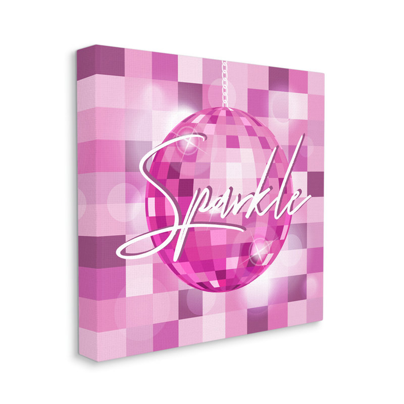 «Sparkle Pink Disco Ball», impression sur toile, H 30 po x l 30 po x P 1,5 po