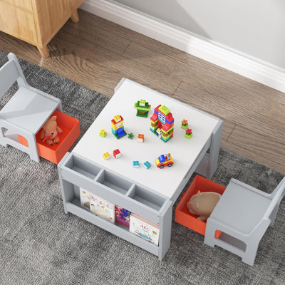 Kids 3 Piece Solid Wood and Chair Set