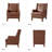 Ariston Genuine Leather Wingback Club Chair With Solid Wood Leg-121841484