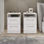 Ensemble de chambre à coucher blanche 4 pièces Cambridge - 2 commodes et 2 tables de chevet